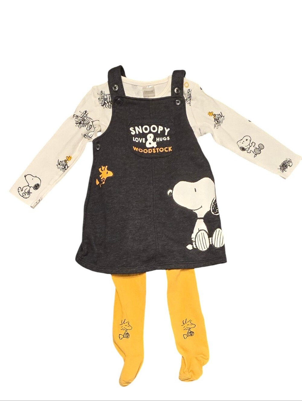 Peanuts 'Snoopy Loves Woodstock' Three-Piece Baby Girl Set Size 9-12 Months